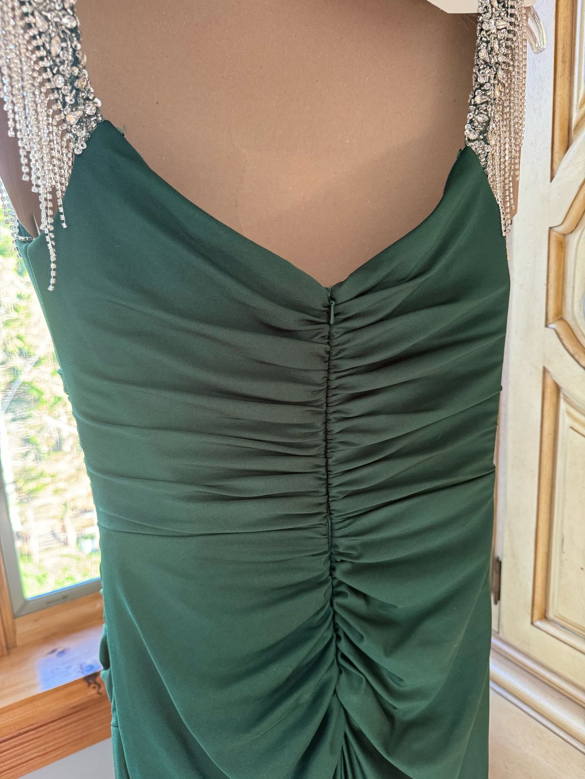 Style LADIVINE CD867 DRESS LADIVINE Size 8 Prom Off The Shoulder Green Mermaid Dress on Queenly