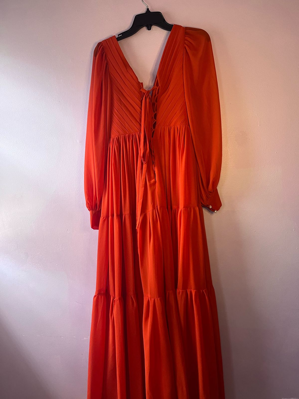 Size 2 Prom Plunge Orange A-line Dress on Queenly