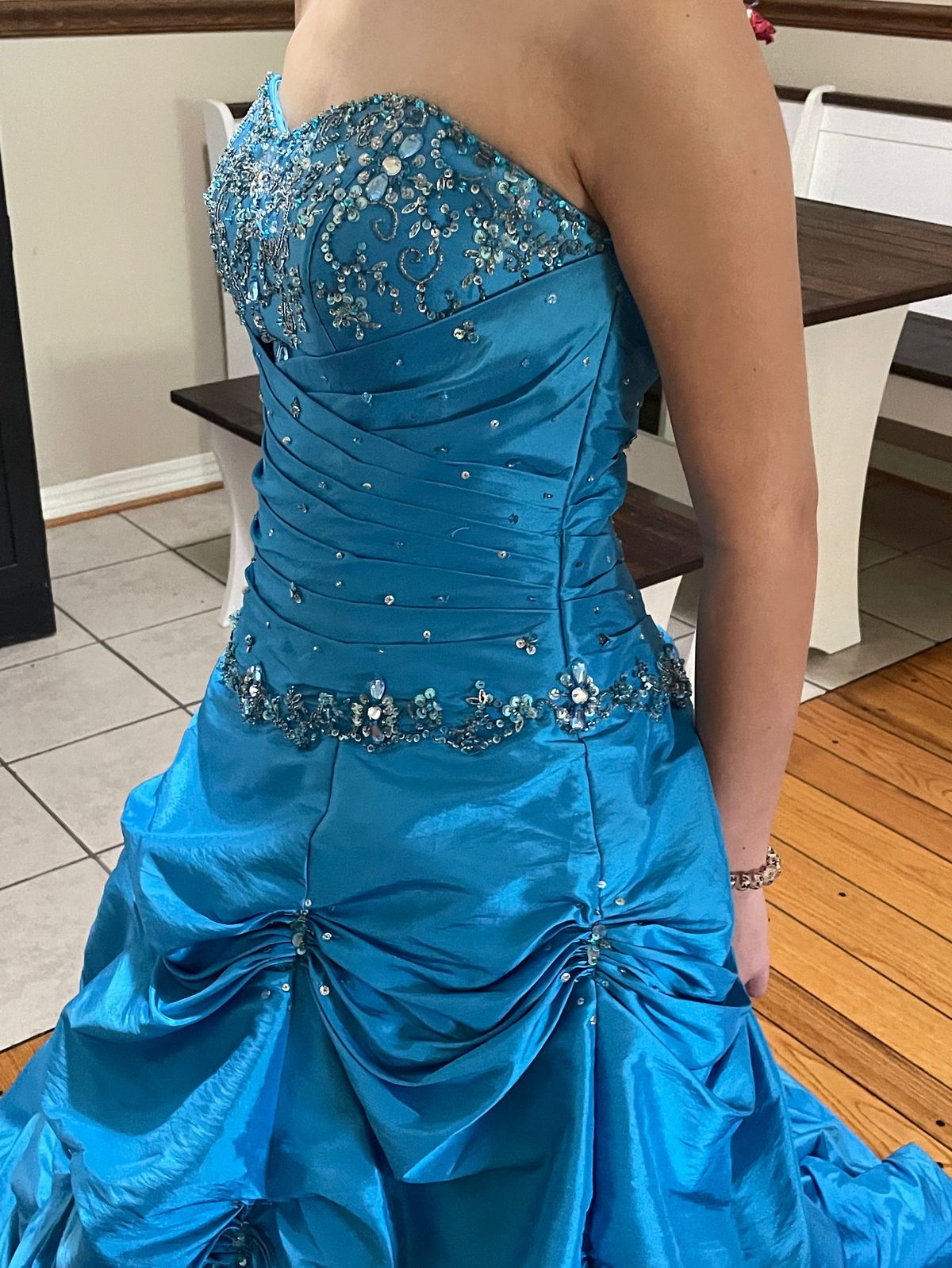 MoriLee Size 6 Pageant Strapless Blue Ball Gown on Queenly