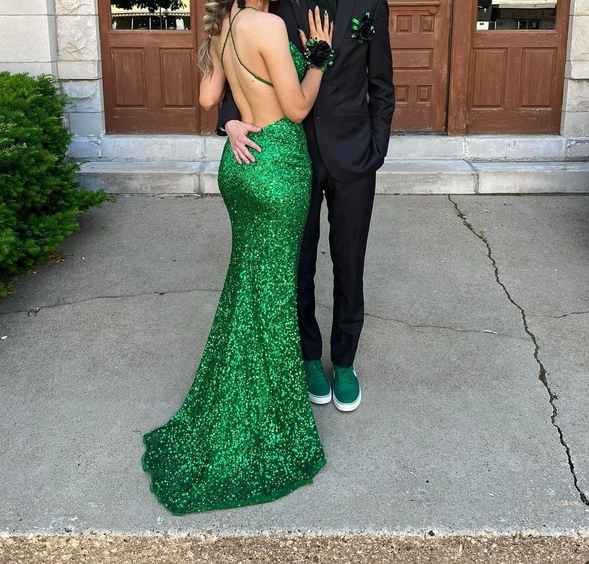 Ashley Lauren Size 0 Prom Green Mermaid Dress on Queenly