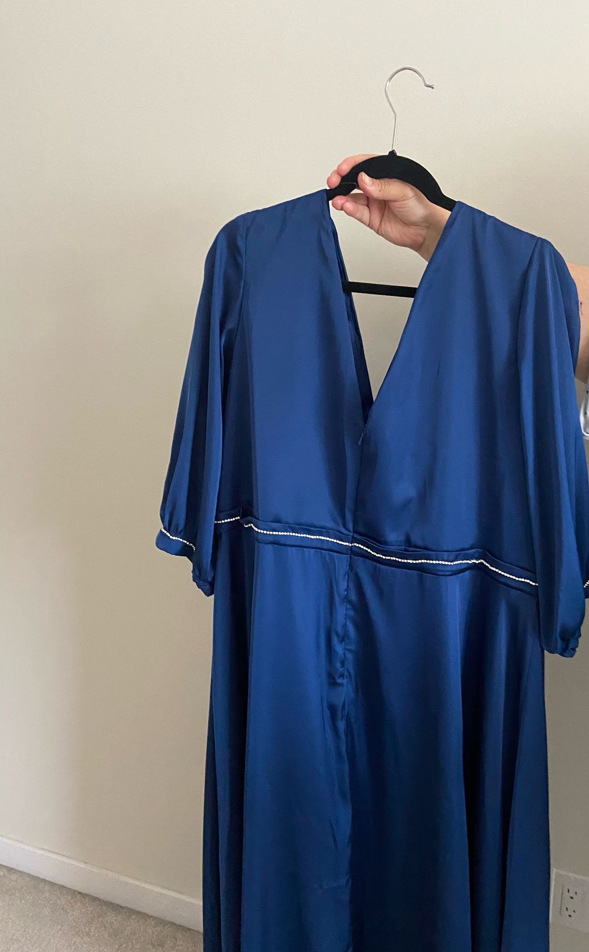 Ladvine Plus Size 24 Blue Side Slit Dress on Queenly