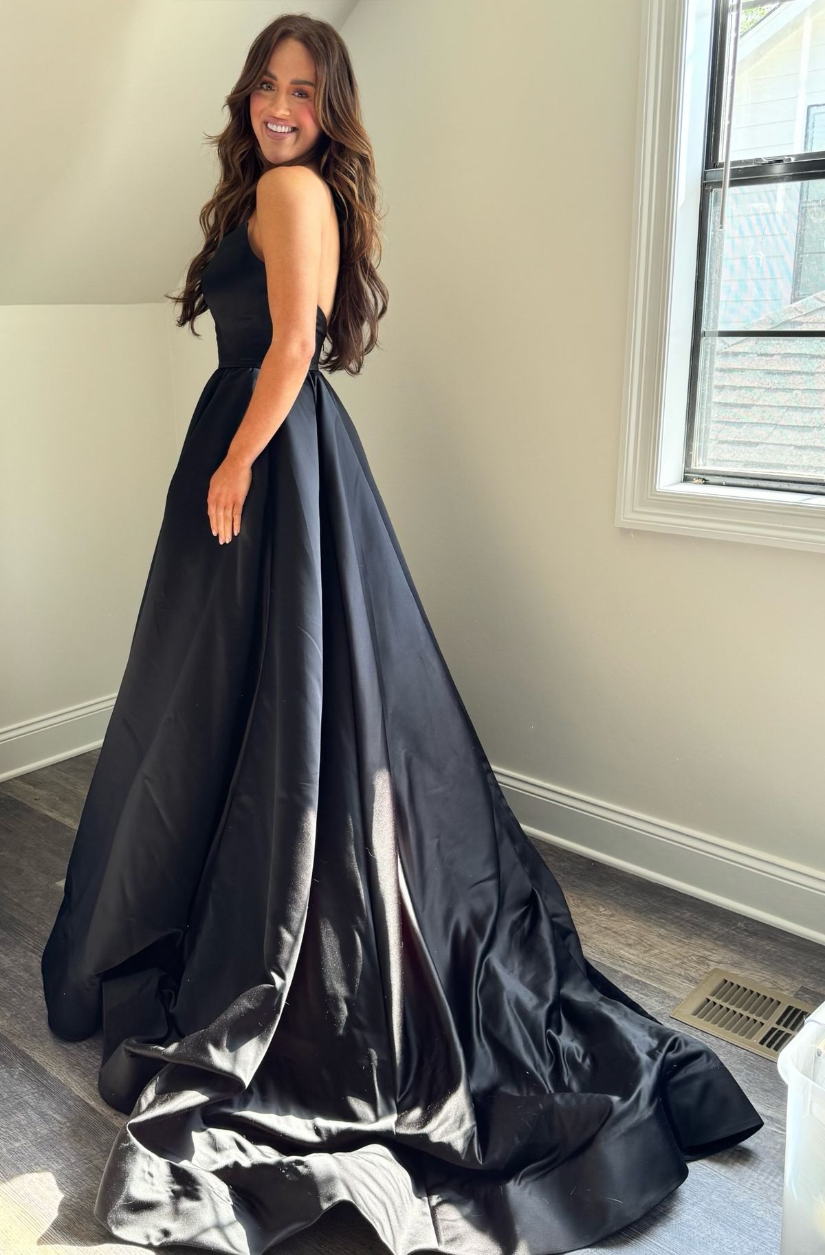 Style 07292 Jovani Size 4 Strapless Black Ball Gown on Queenly