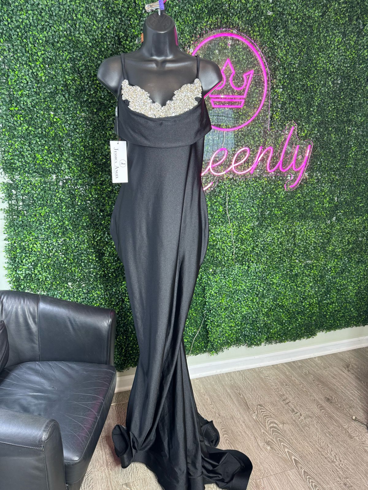 Style 42885 Jessica Angel Size 8 Prom Strapless Black Mermaid Dress on Queenly