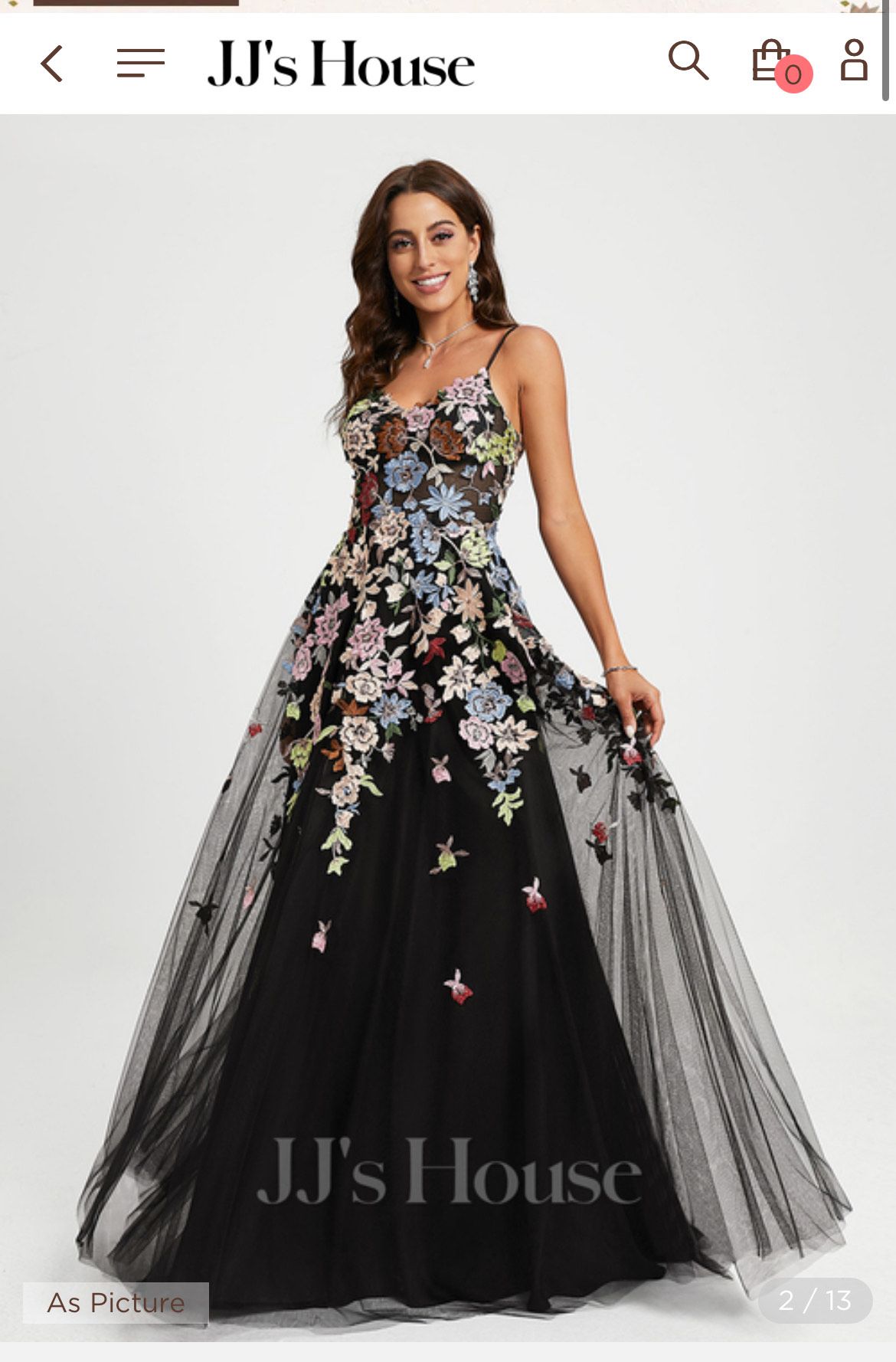Size 2 Prom Plunge Multicolor A-line Dress on Queenly