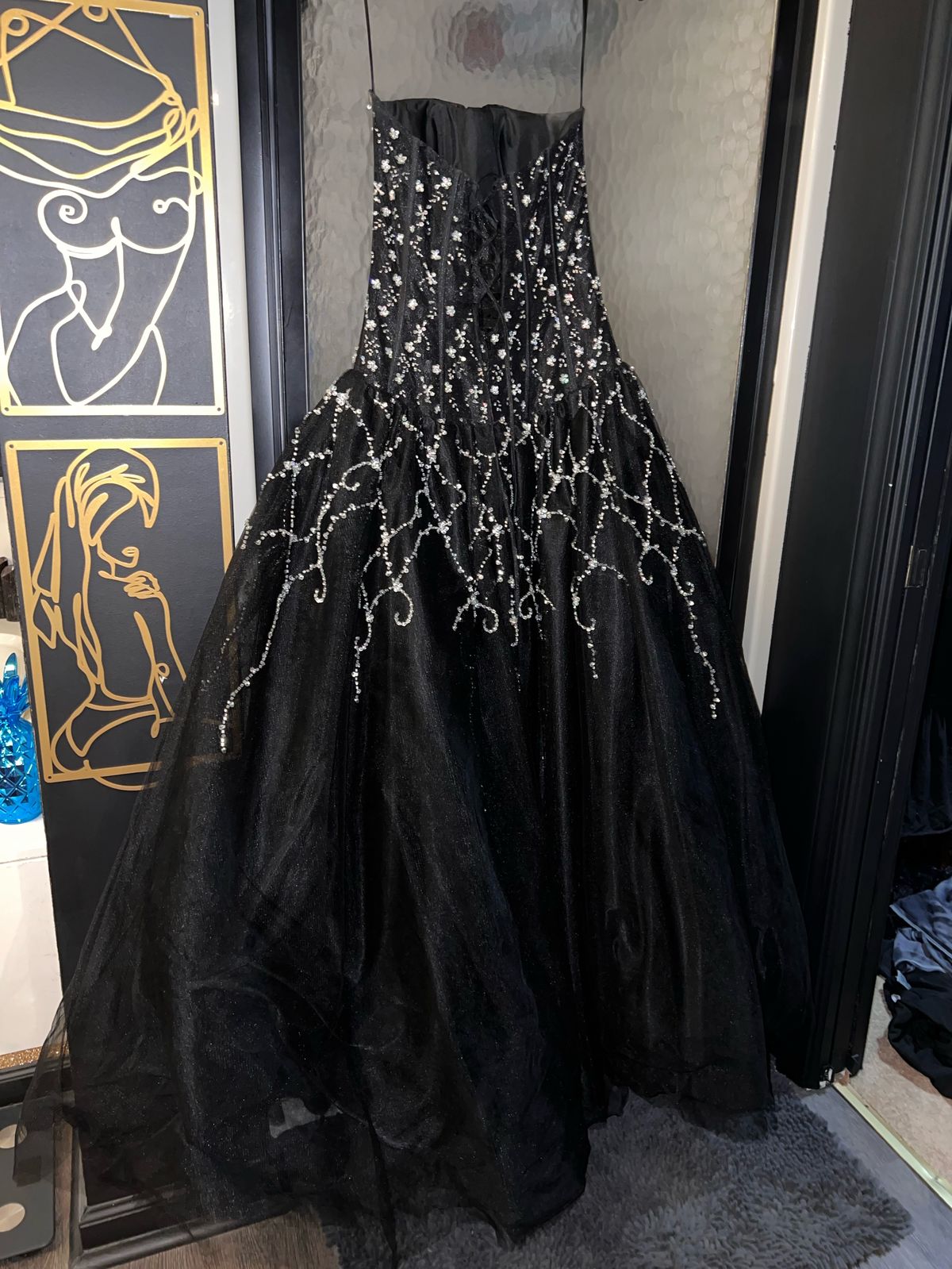 Size 4 Pageant Strapless Black Ball Gown on Queenly
