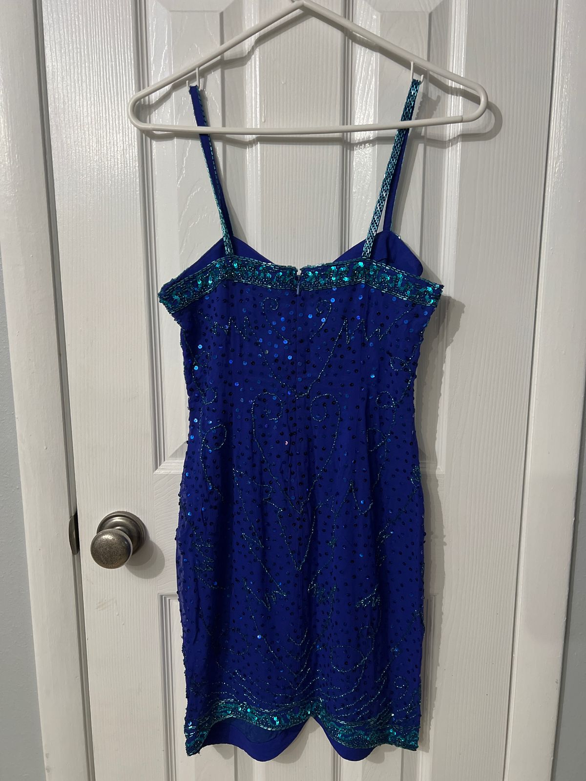 Size M Nightclub Plunge Turquoise Blue Cocktail Dress on Queenly