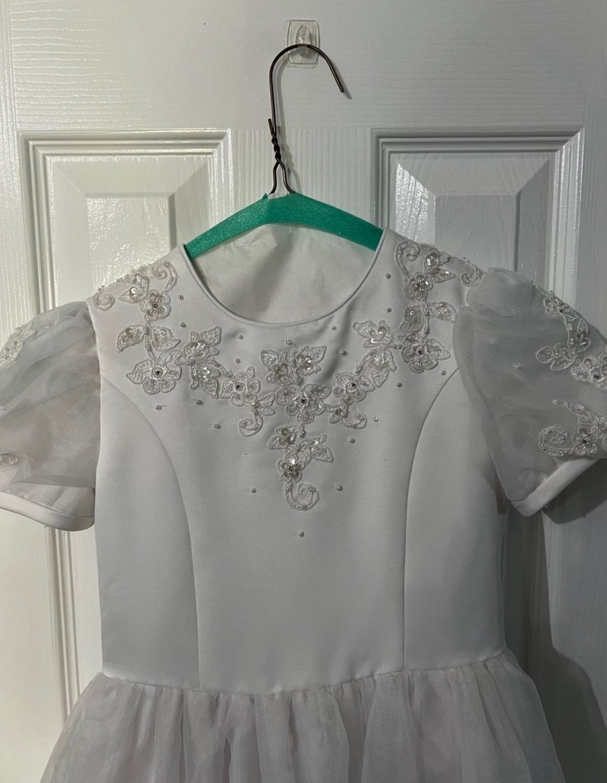 Style F514 Mary’s Bridal Girls Size 6 Wedding Cap Sleeve Lace White A-line Dress on Queenly