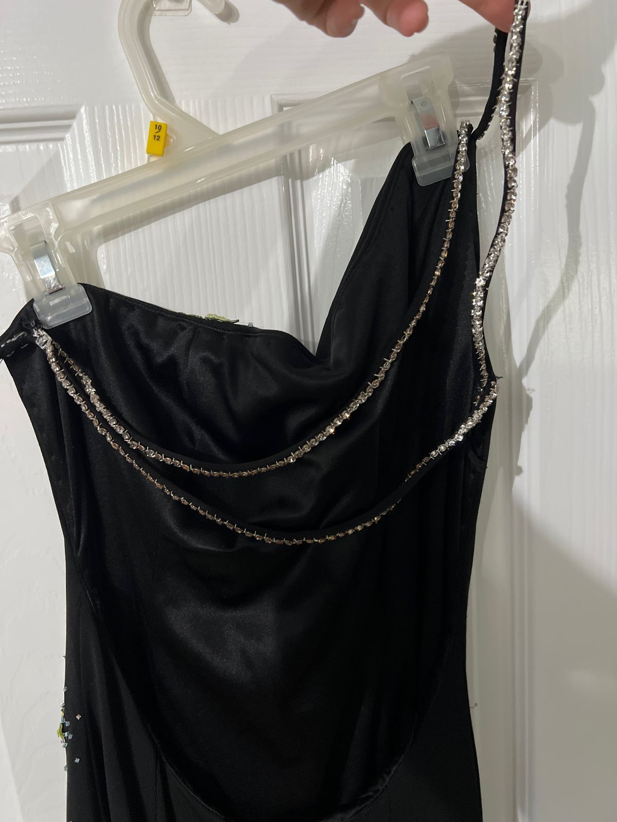 Size M Prom One Shoulder Sequined Black Side Slit Dress on Queenly
