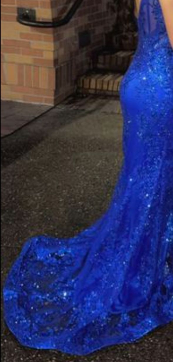 Faviana Size 4 Prom Royal Blue Mermaid Dress on Queenly