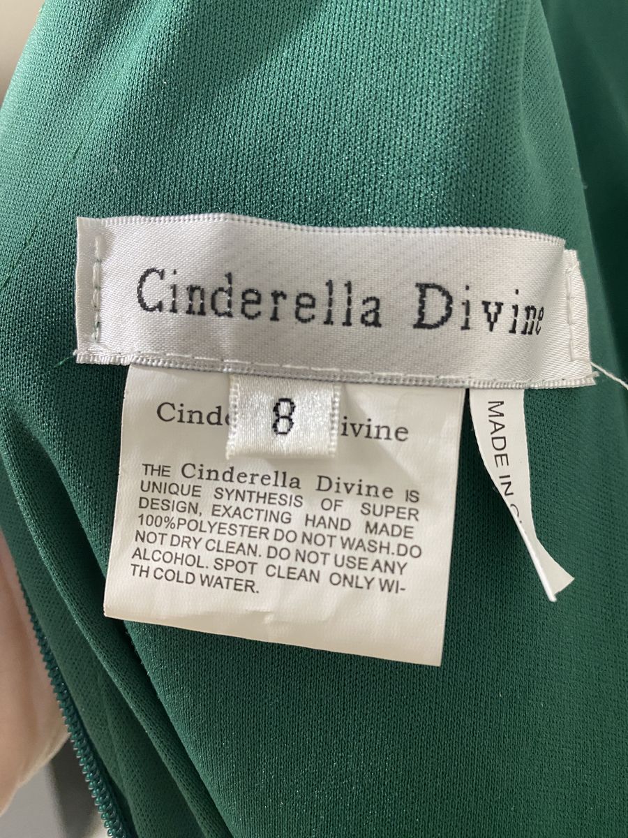 Style CD912 Cinderella Divine Size 8 Green A-line Dress on Queenly