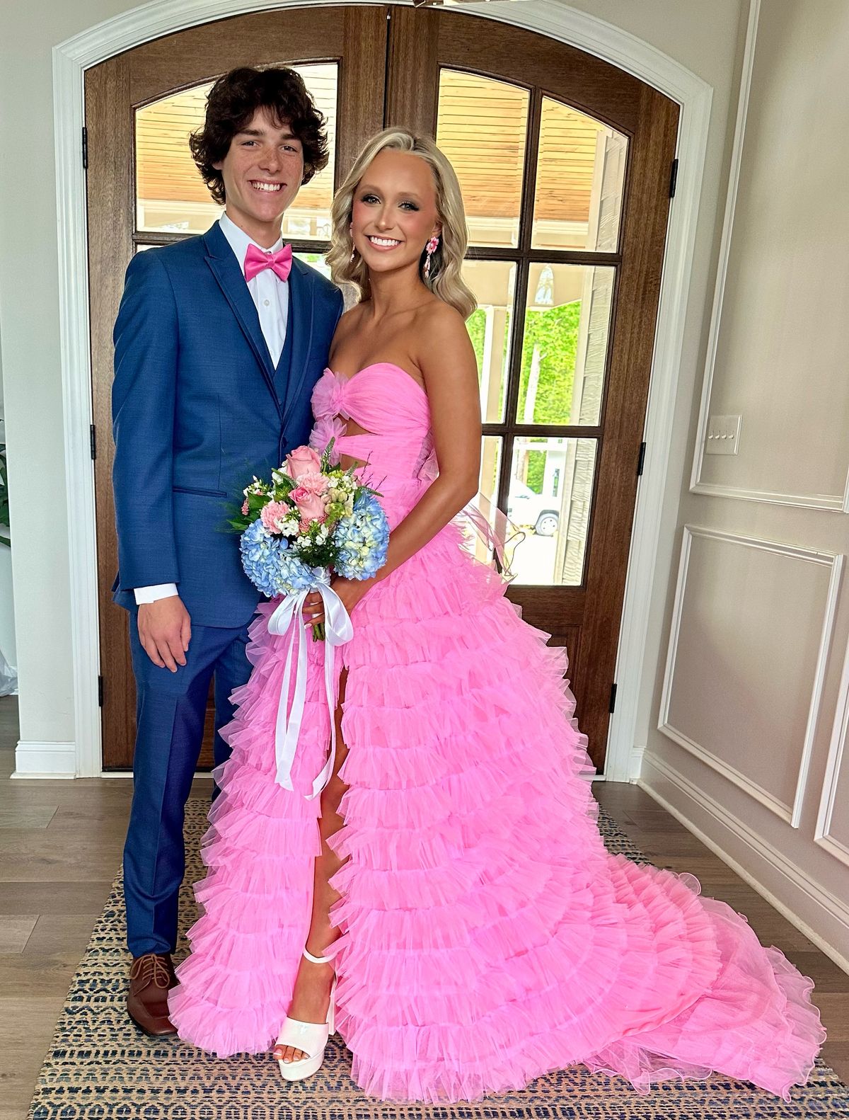 Style 56067 Sherri Hill Size 2 Strapless Pink Ball Gown on Queenly