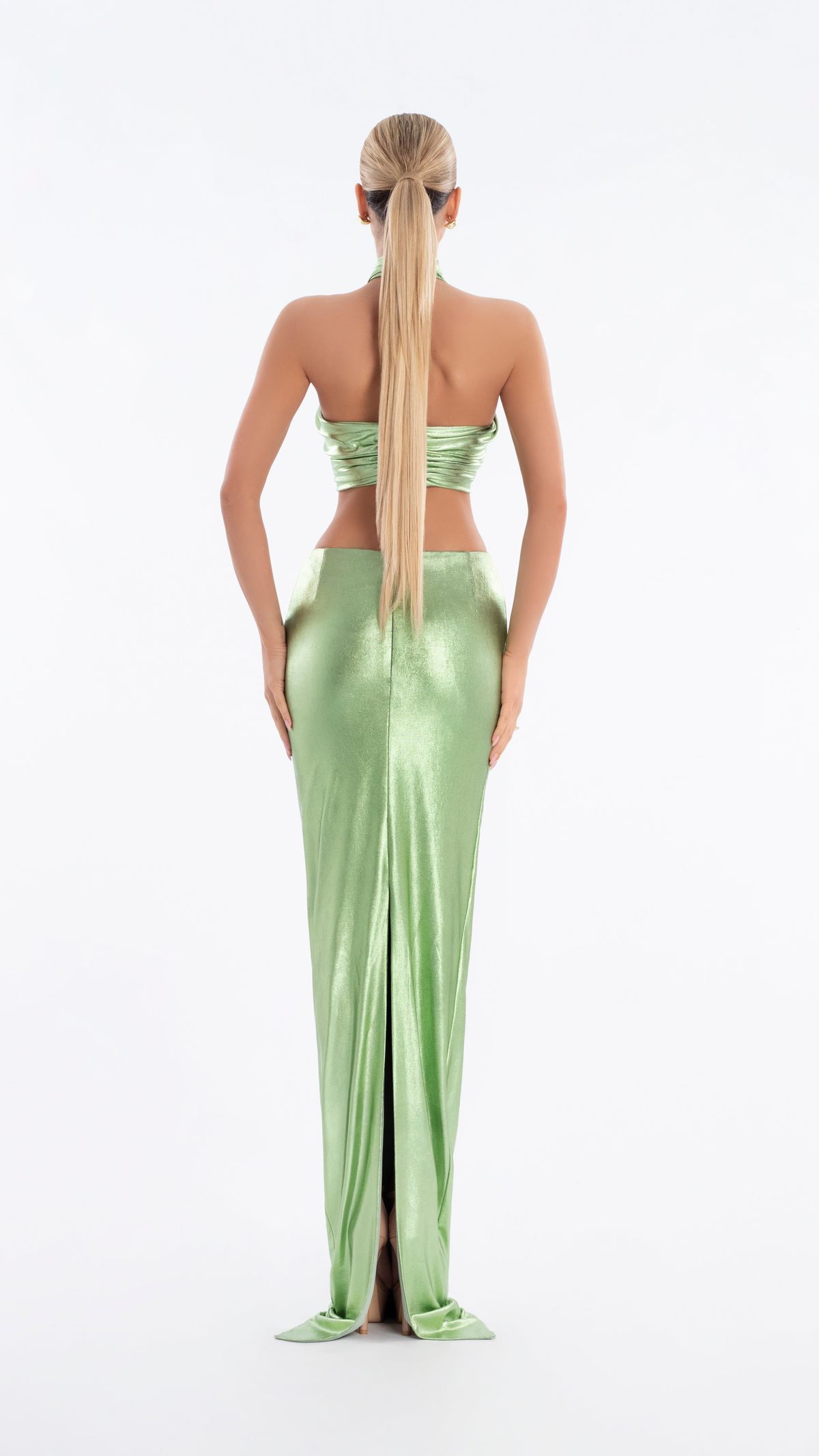 Style AD6011 Albina Dyla Size S Pageant Green Side Slit Dress on Queenly