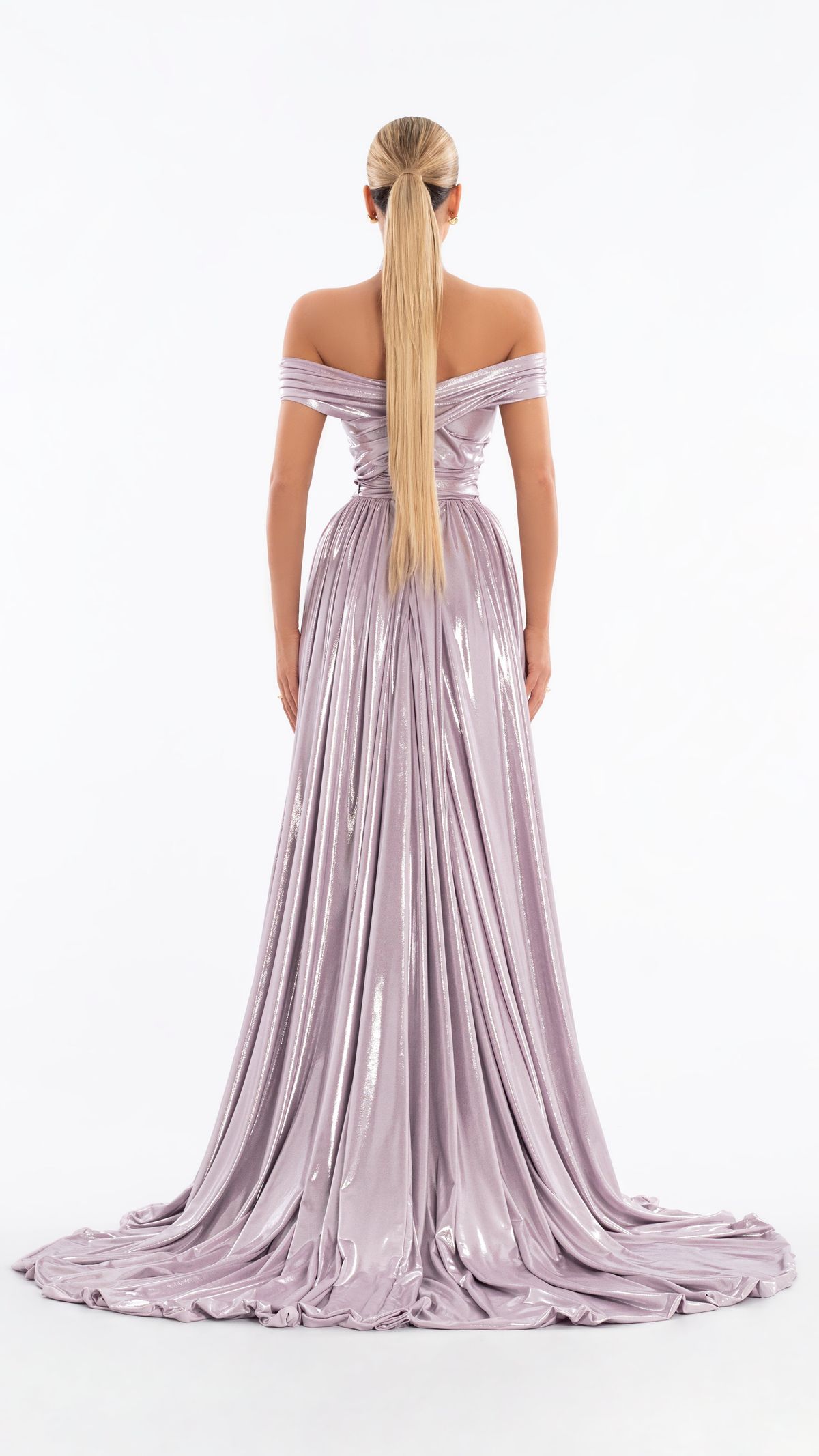 Style AD6007 Albina Dyla Size S Off The Shoulder Purple Cocktail Dress on Queenly