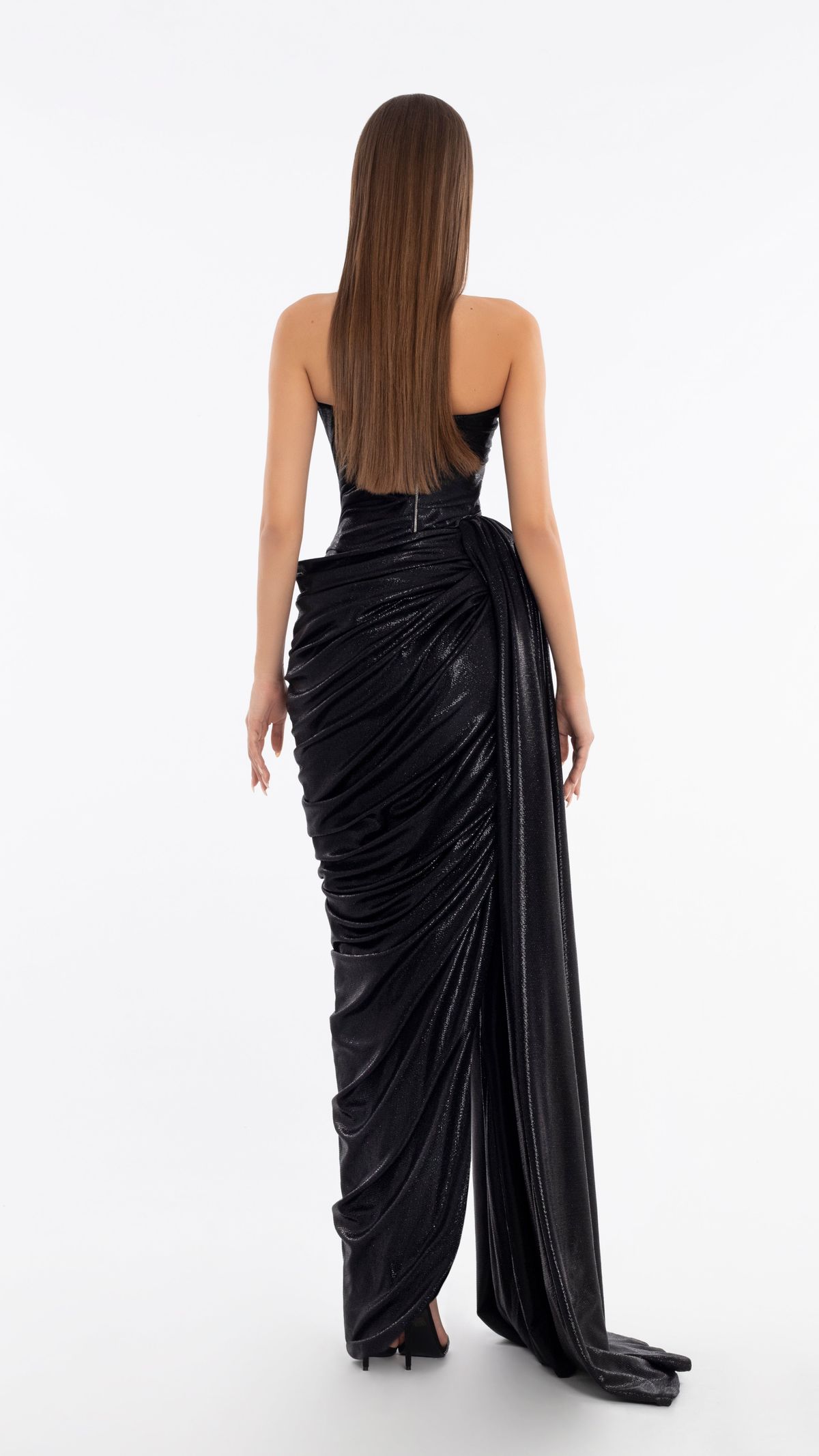 Style AD6111 Albina Dyla Size S Pageant Black Side Slit Dress on Queenly