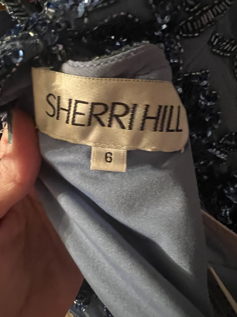 Style 54218 Sherri Hill Size 6 Blue Mermaid Dress on Queenly