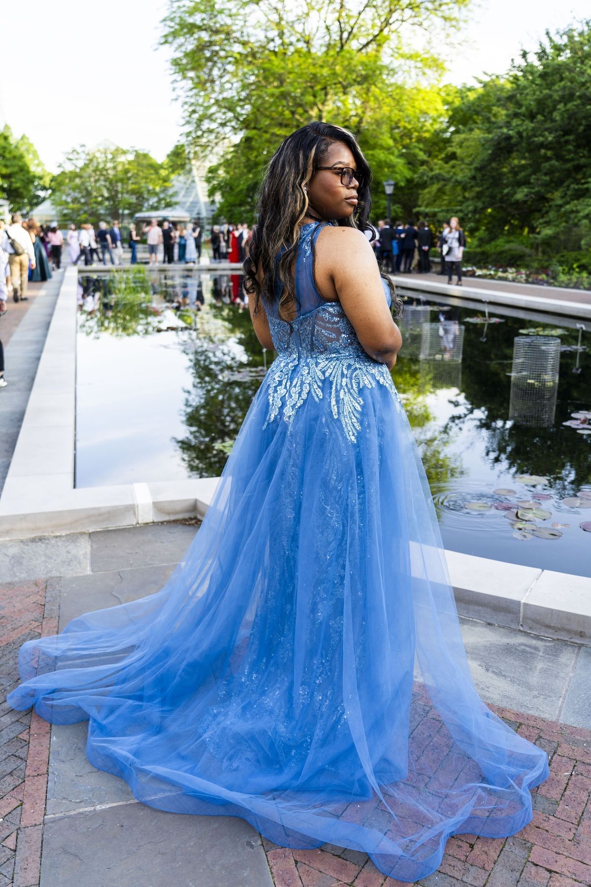 Size 14 Prom Blue Dress With Train on Queenly