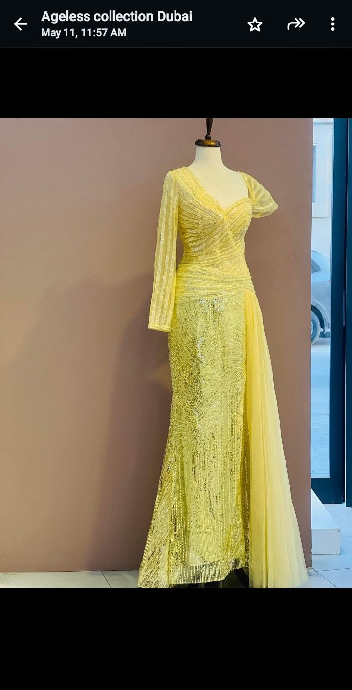 Plus Size 18 Yellow Mermaid Dress on Queenly