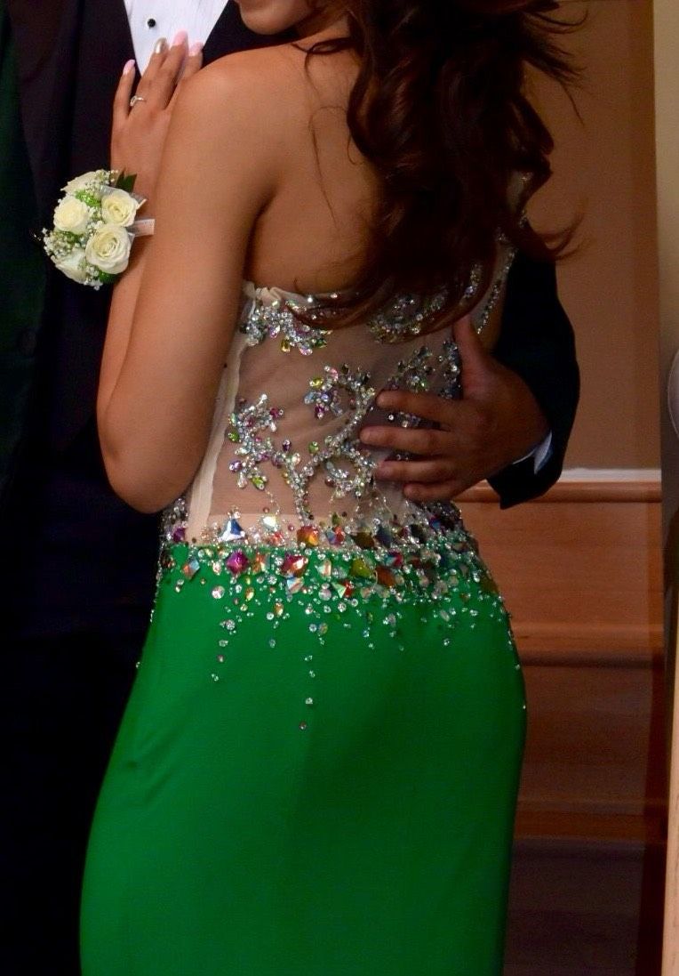 Xtreme Prom Size 2 Prom Sheer Green Mermaid Dress on Queenly