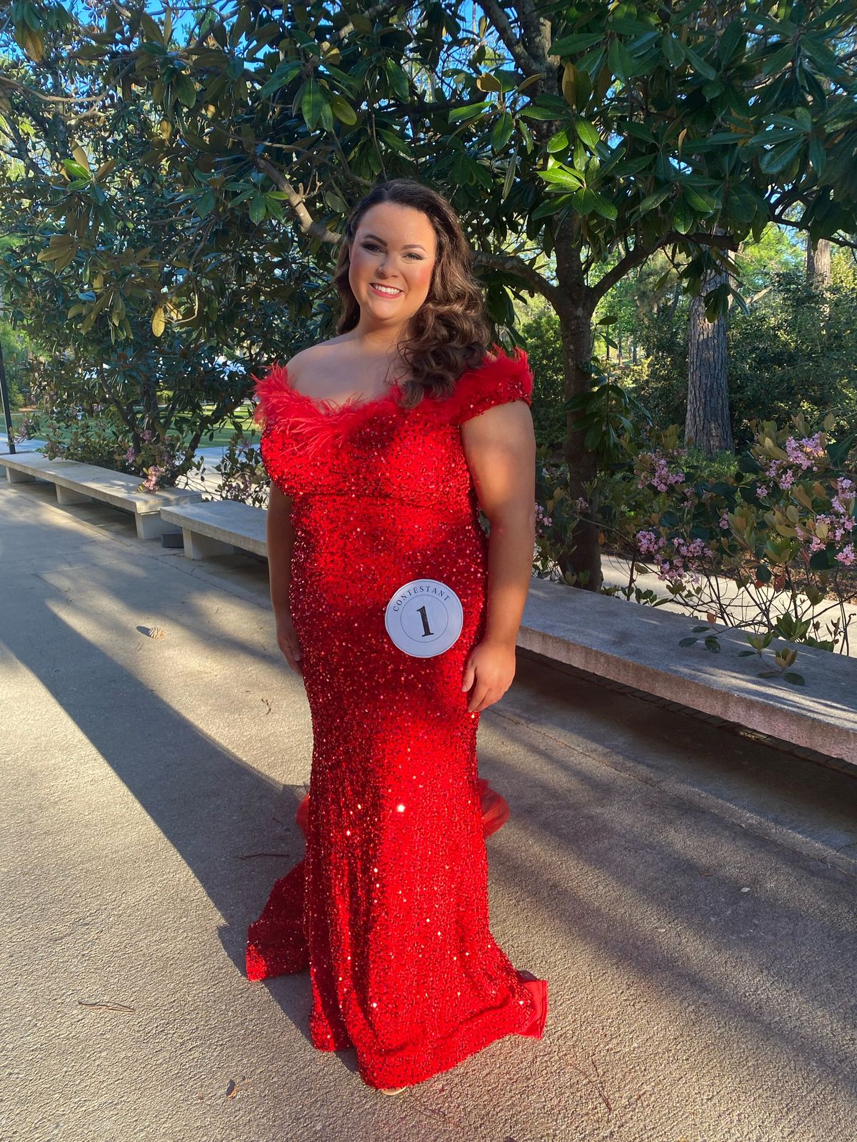 Plus Size 16 Prom Off The Shoulder Red Mermaid Dress on Queenly