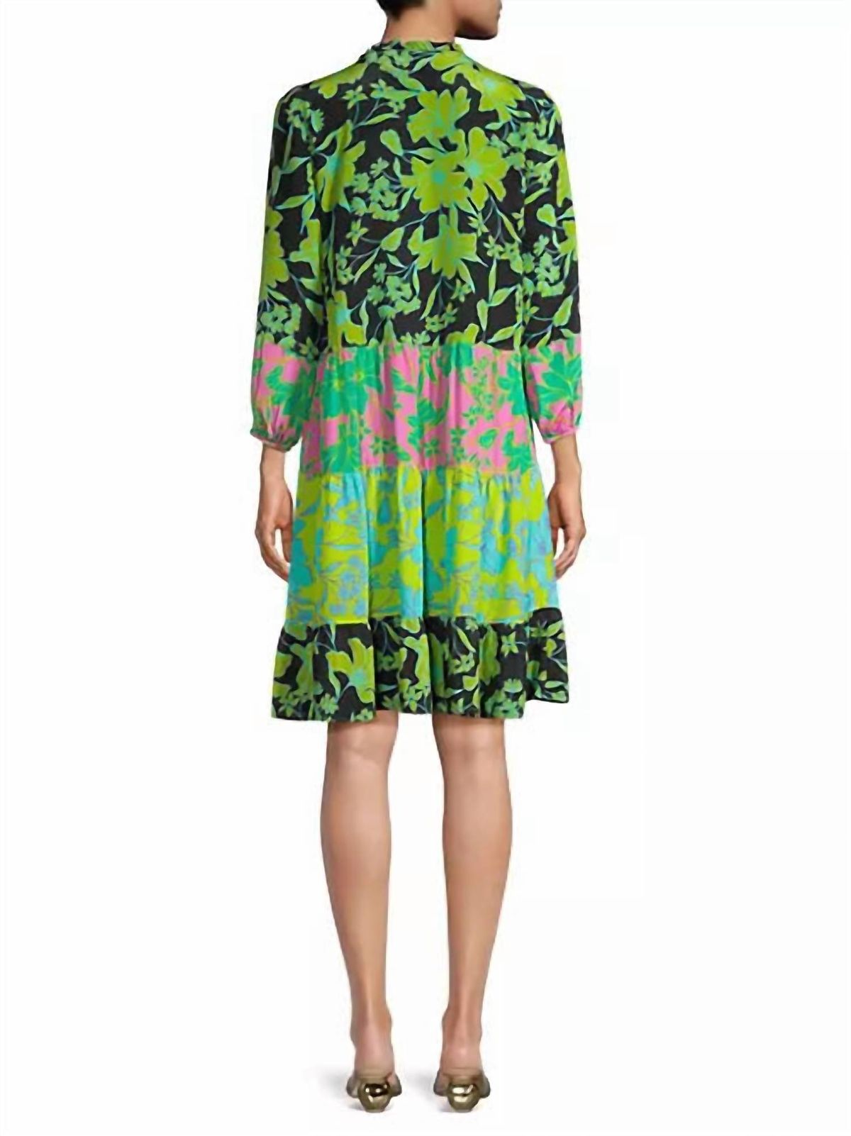 Style 1-1130250491-892 Johnny Was Size M Satin Green Cocktail Dress on Queenly