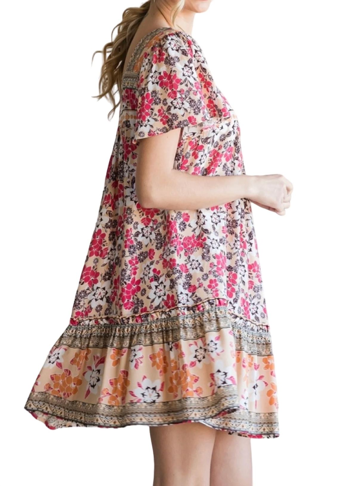 Style 1-1361901653-149 Jodifl Size L Floral Pink Cocktail Dress on Queenly