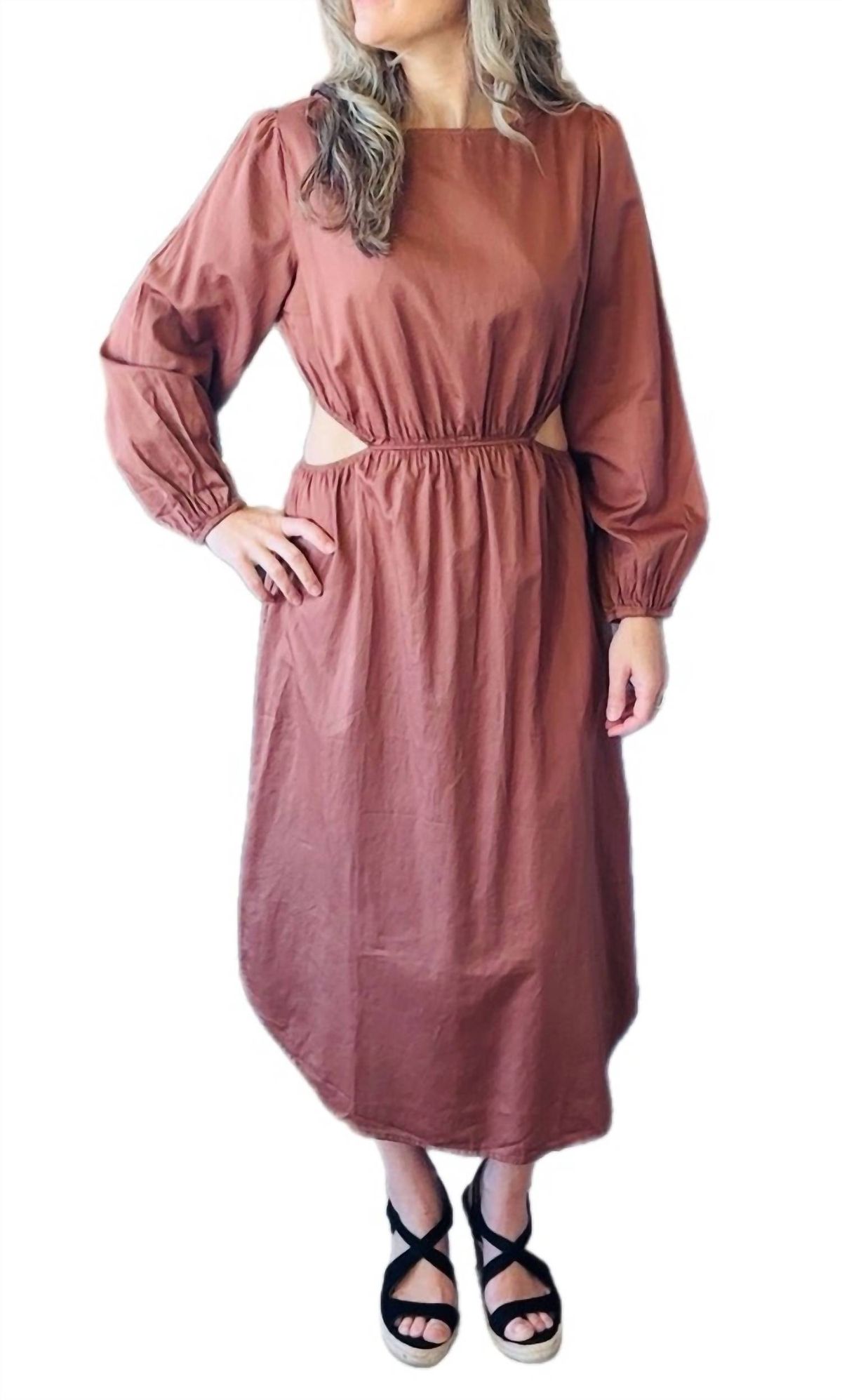 Style 1-1363944225-149 STARKx Size L High Neck Brown Cocktail Dress on Queenly