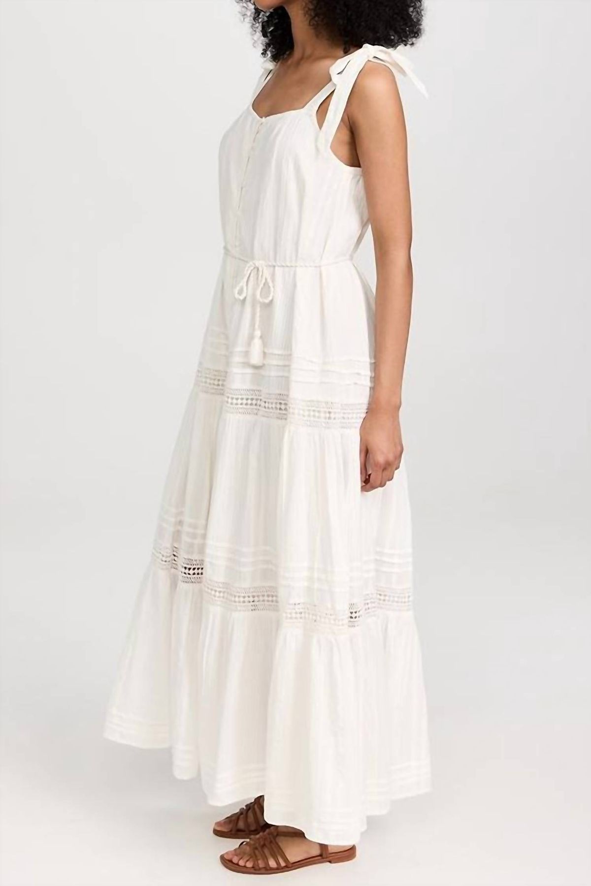 Style 1-1402434212-149 Cleobella Size L White Floor Length Maxi on Queenly