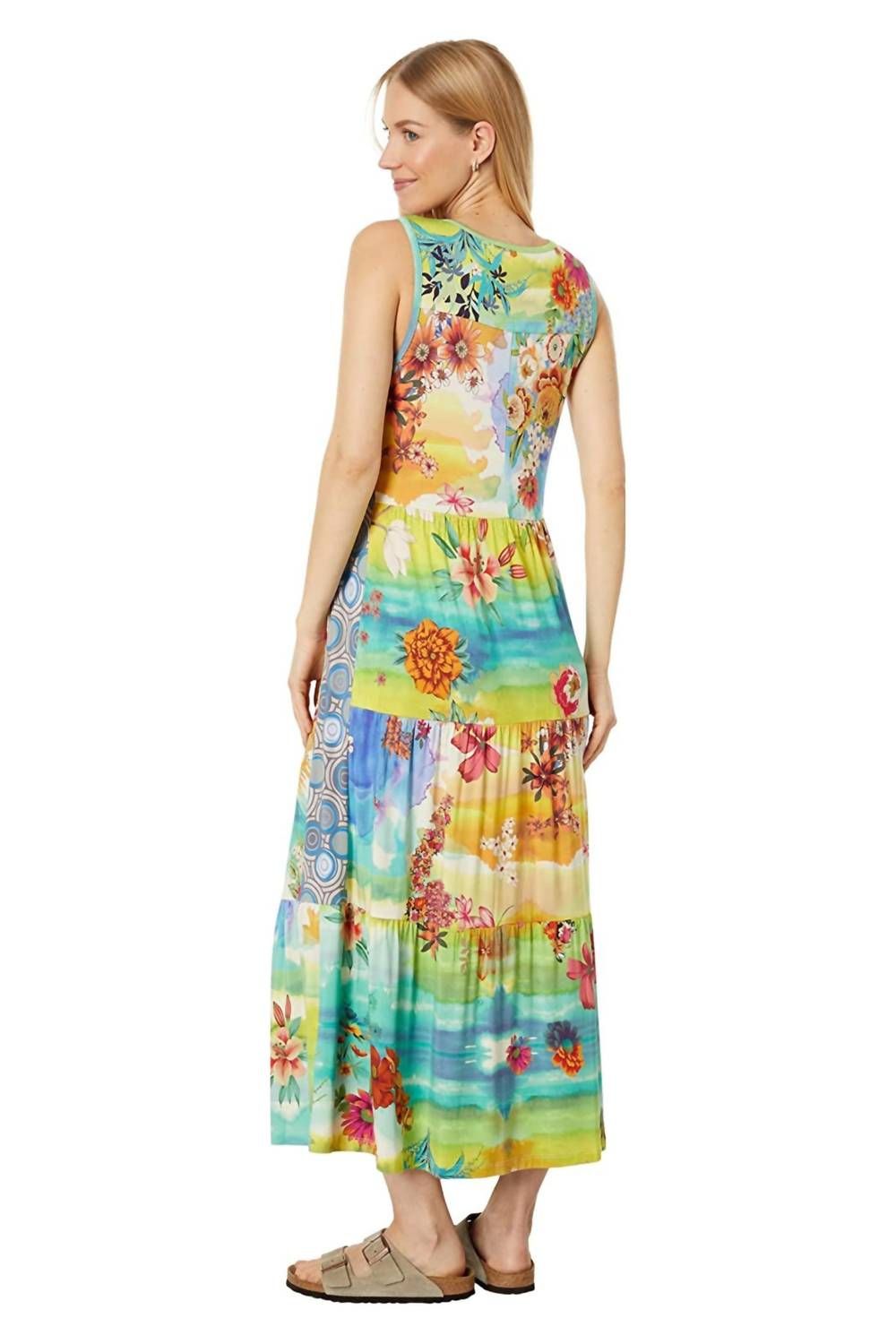 Style 1-158154094-149 Johnny Was Size L Floral Yellow Cocktail Dress on Queenly