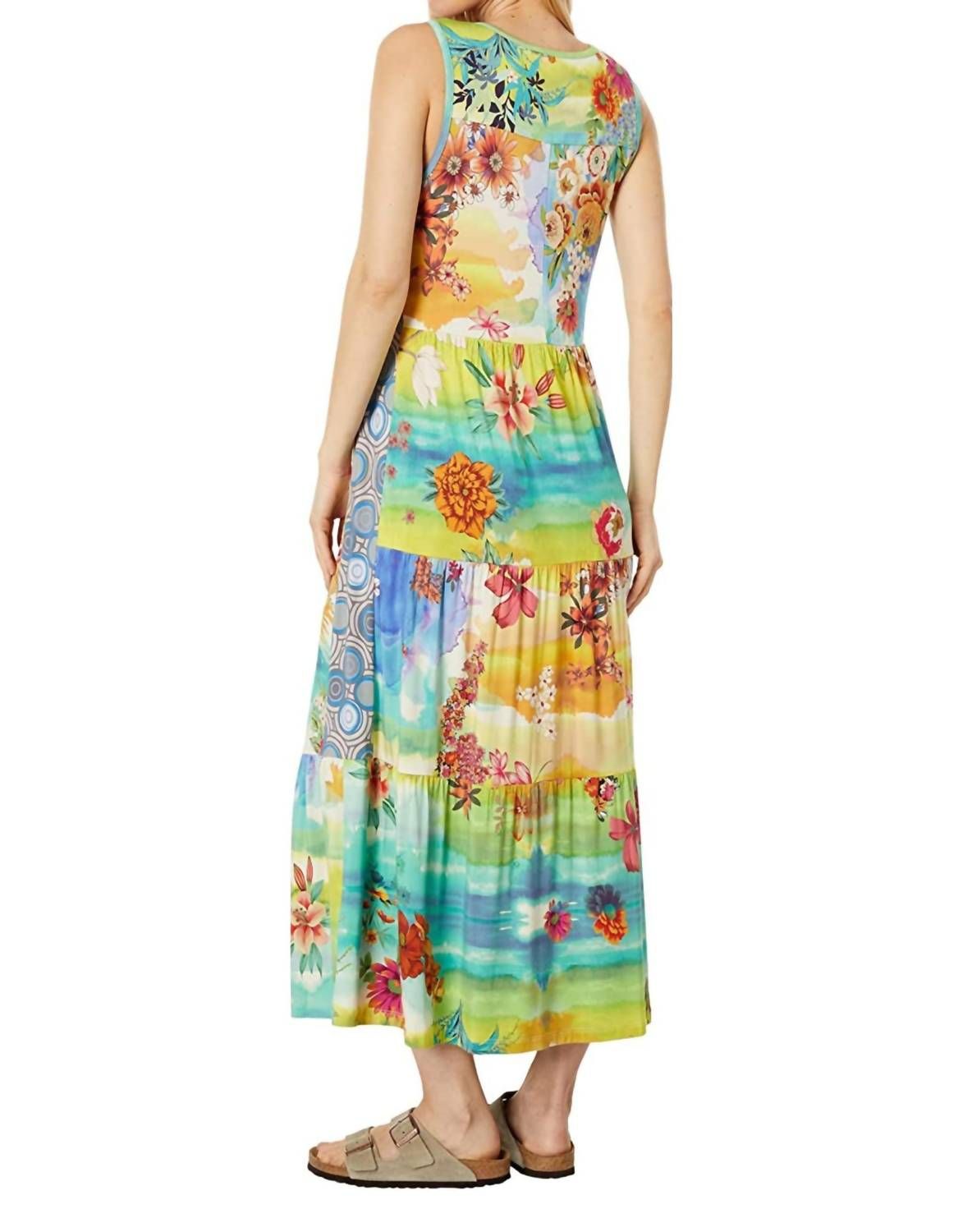 Style 1-158154094-1691 Johnny Was Size XL Floral Yellow Cocktail Dress on Queenly