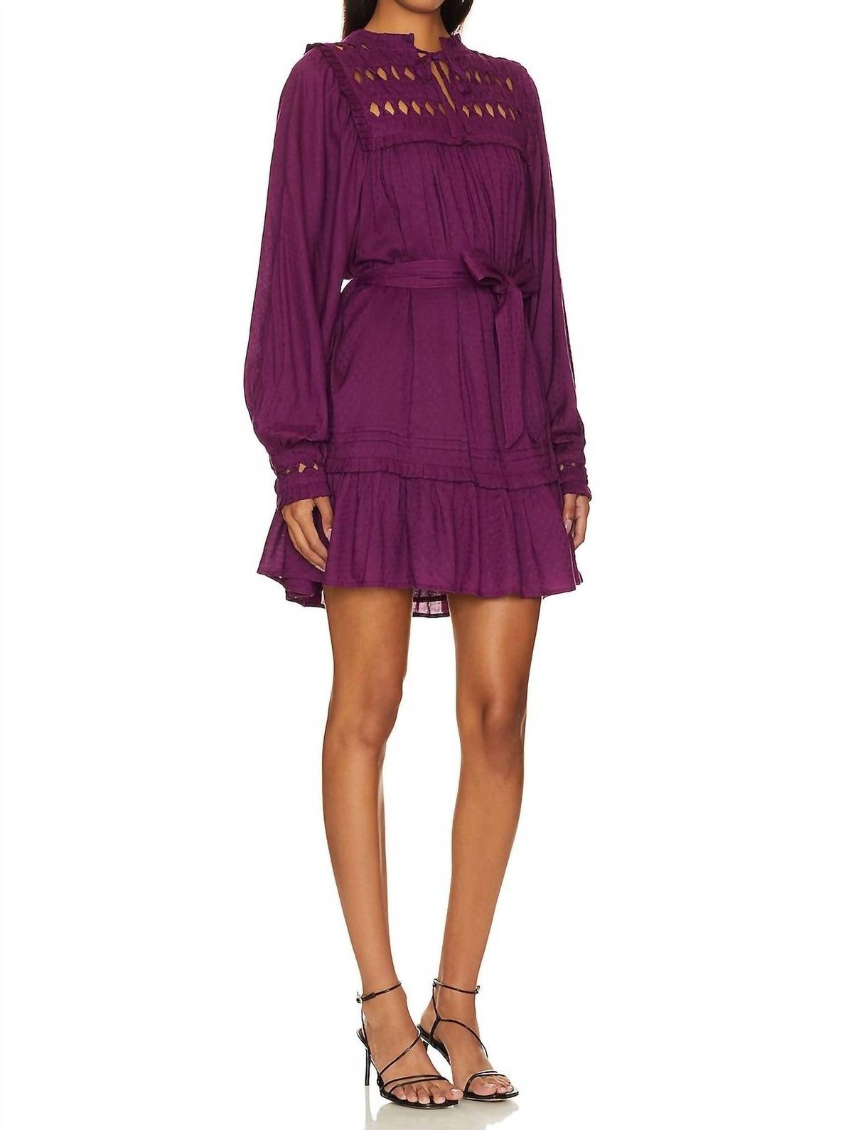 Style 1-1588190458-149 Cleobella Size L High Neck Purple Cocktail Dress on Queenly