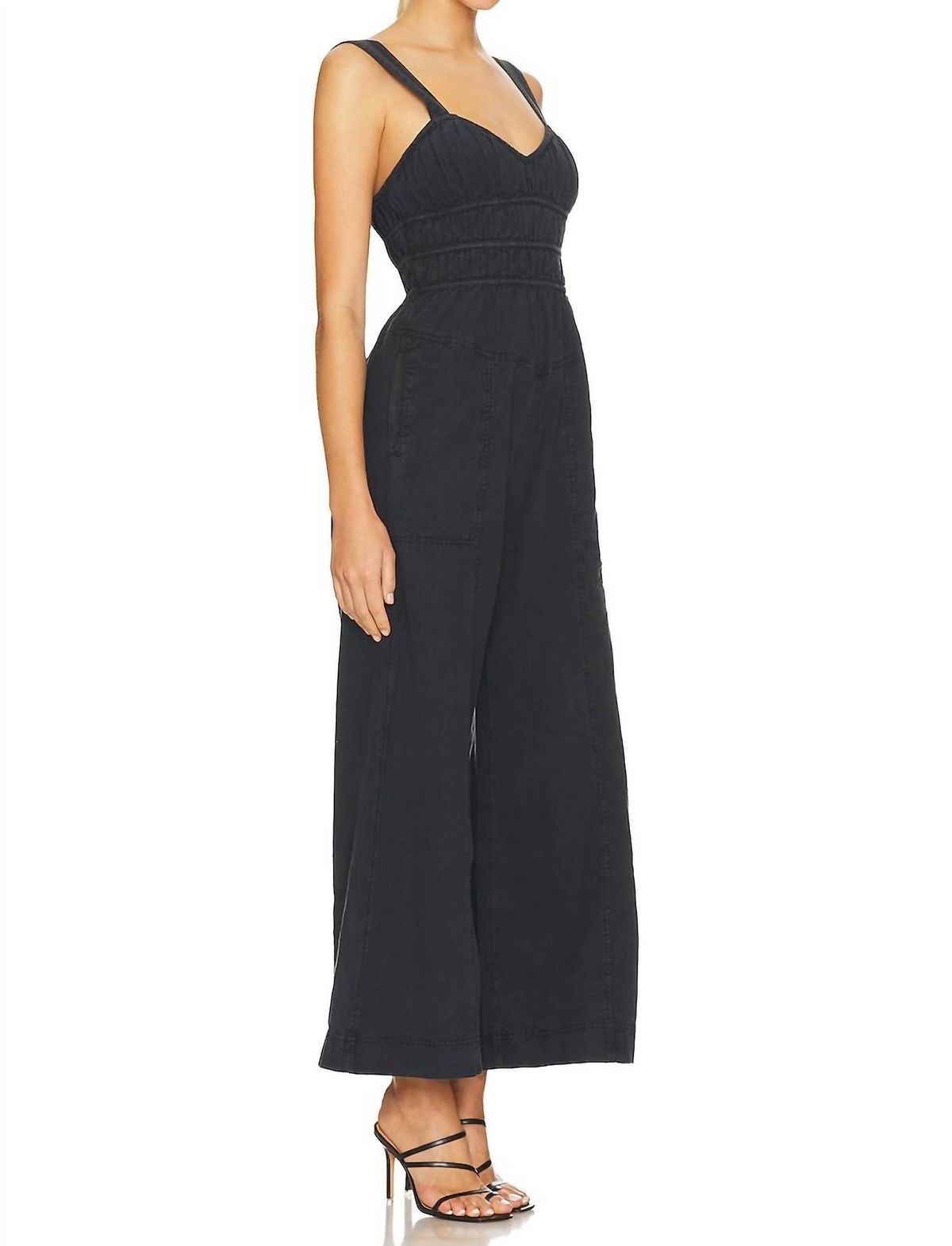 Style 1-2532441538-149 Free People Size L Black Formal Jumpsuit on Queenly