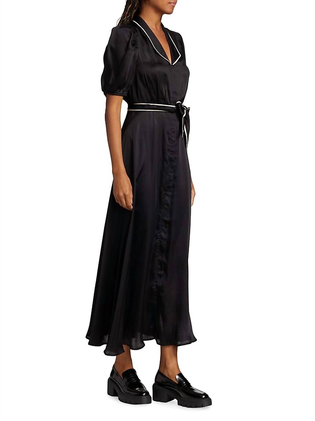 Style 1-2548163134-649 THE GREAT. Size 2 High Neck Black Cocktail Dress on Queenly