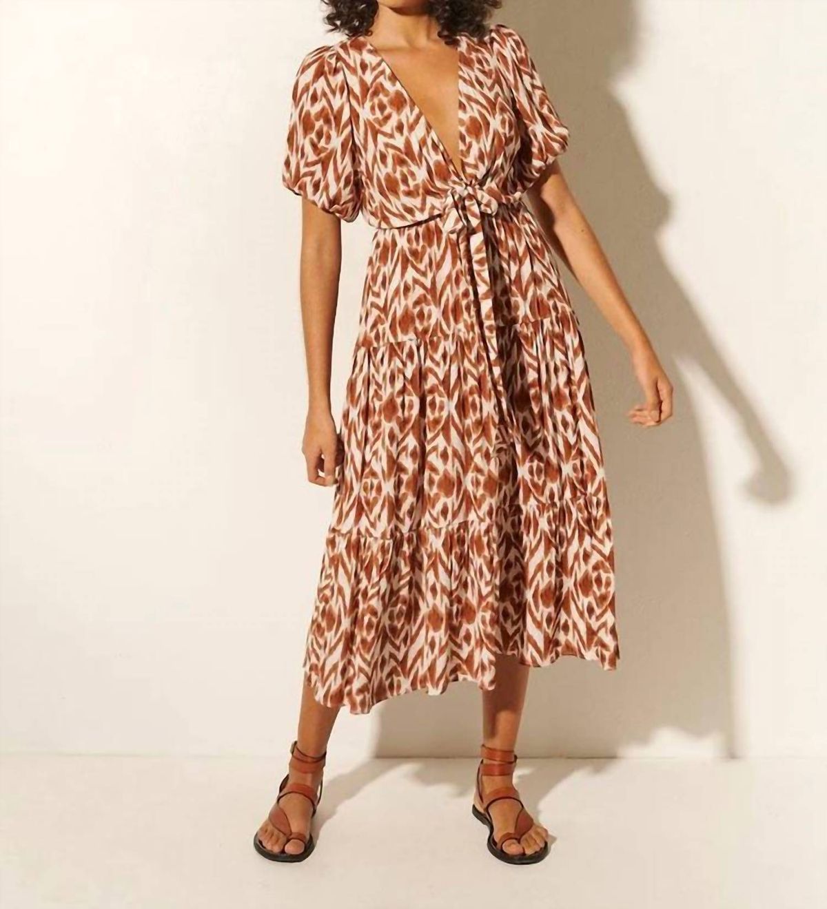 Style 1-3259749305-149 KIVARI Size L Brown Cocktail Dress on Queenly