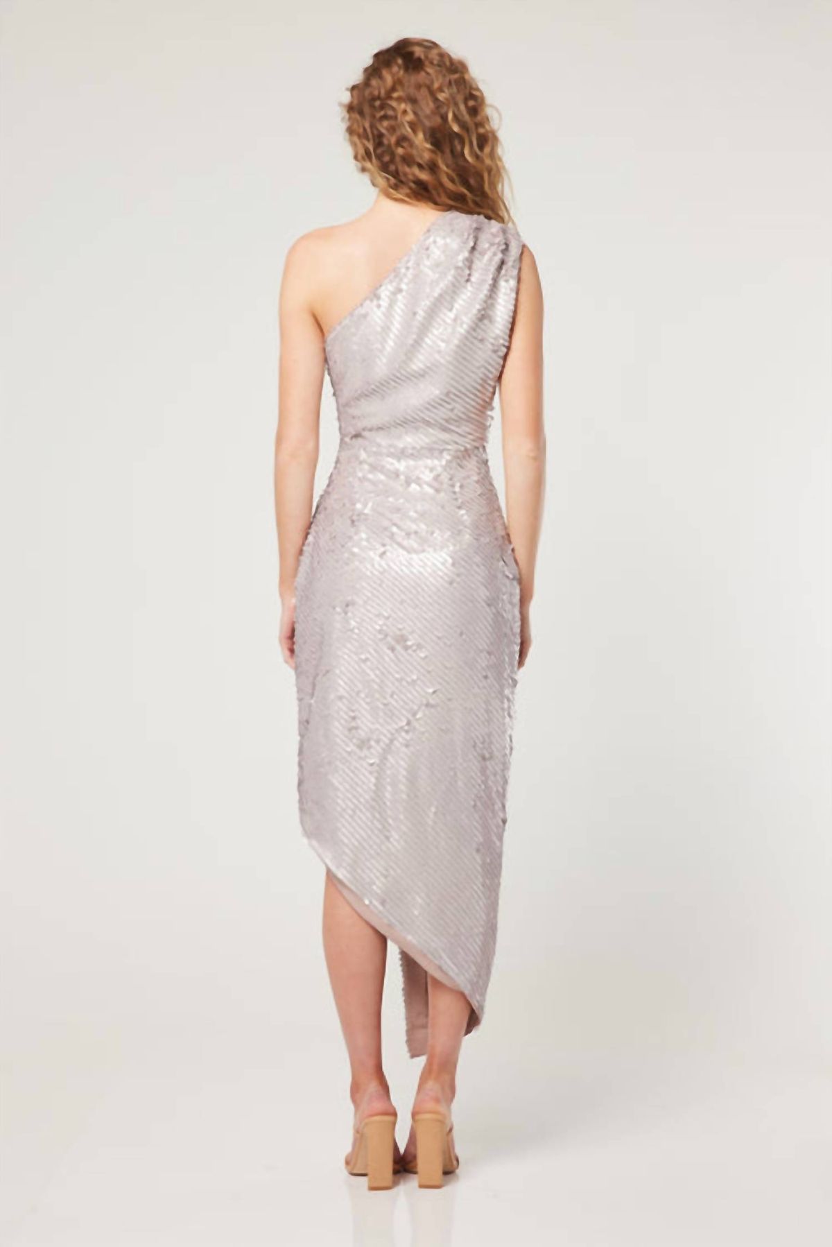 Style 1-3386151749-74 ELLIATT Size S One Shoulder Silver Cocktail Dress on Queenly