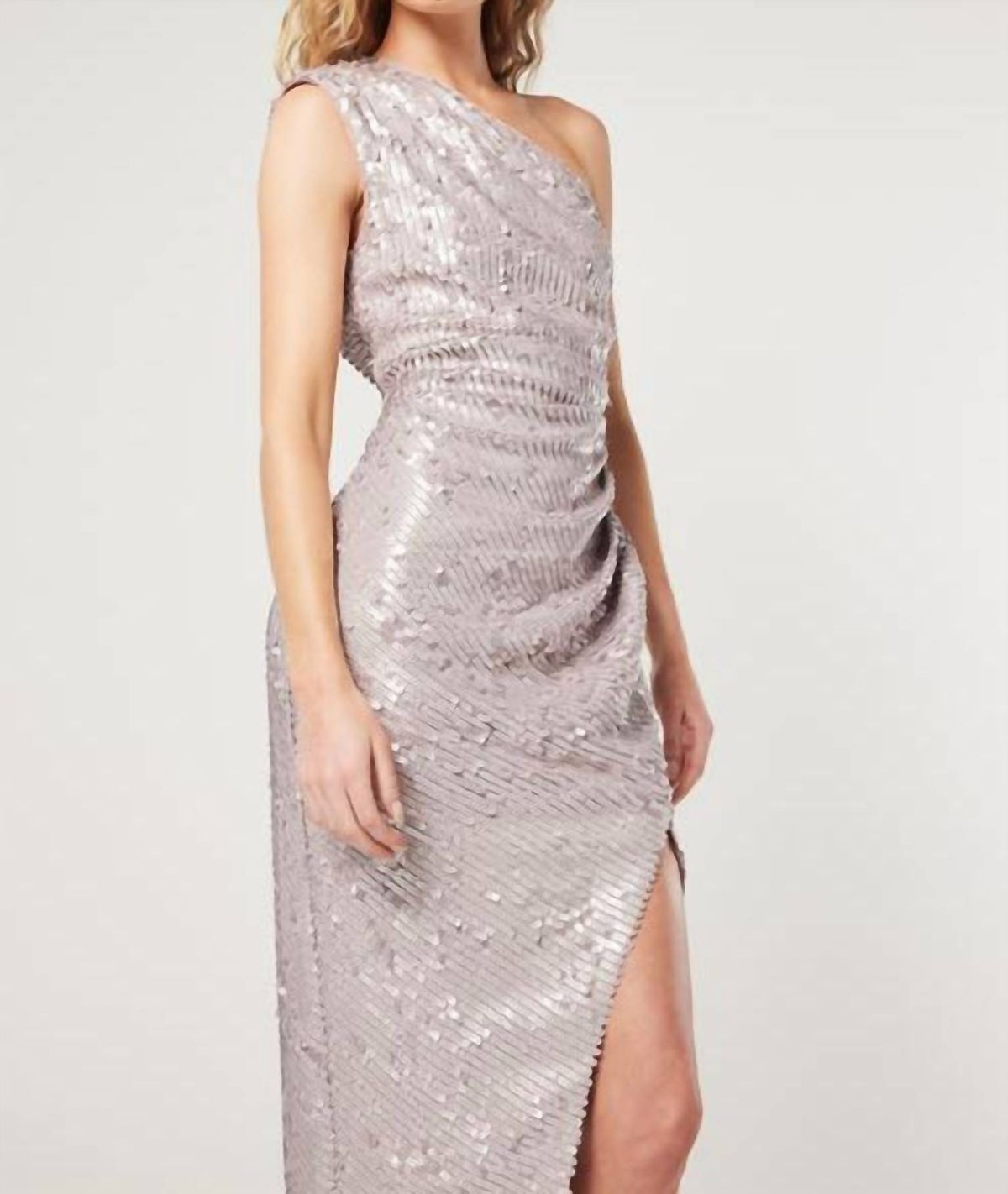 Style 1-3386151749-74 ELLIATT Size S One Shoulder Silver Cocktail Dress on Queenly