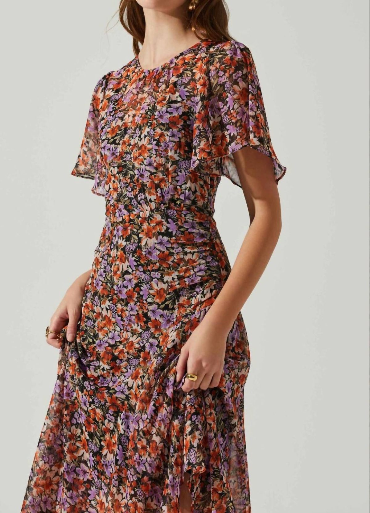 Style 1-3555344261-70 ASTR Size XS Floral Orange Cocktail Dress on Queenly