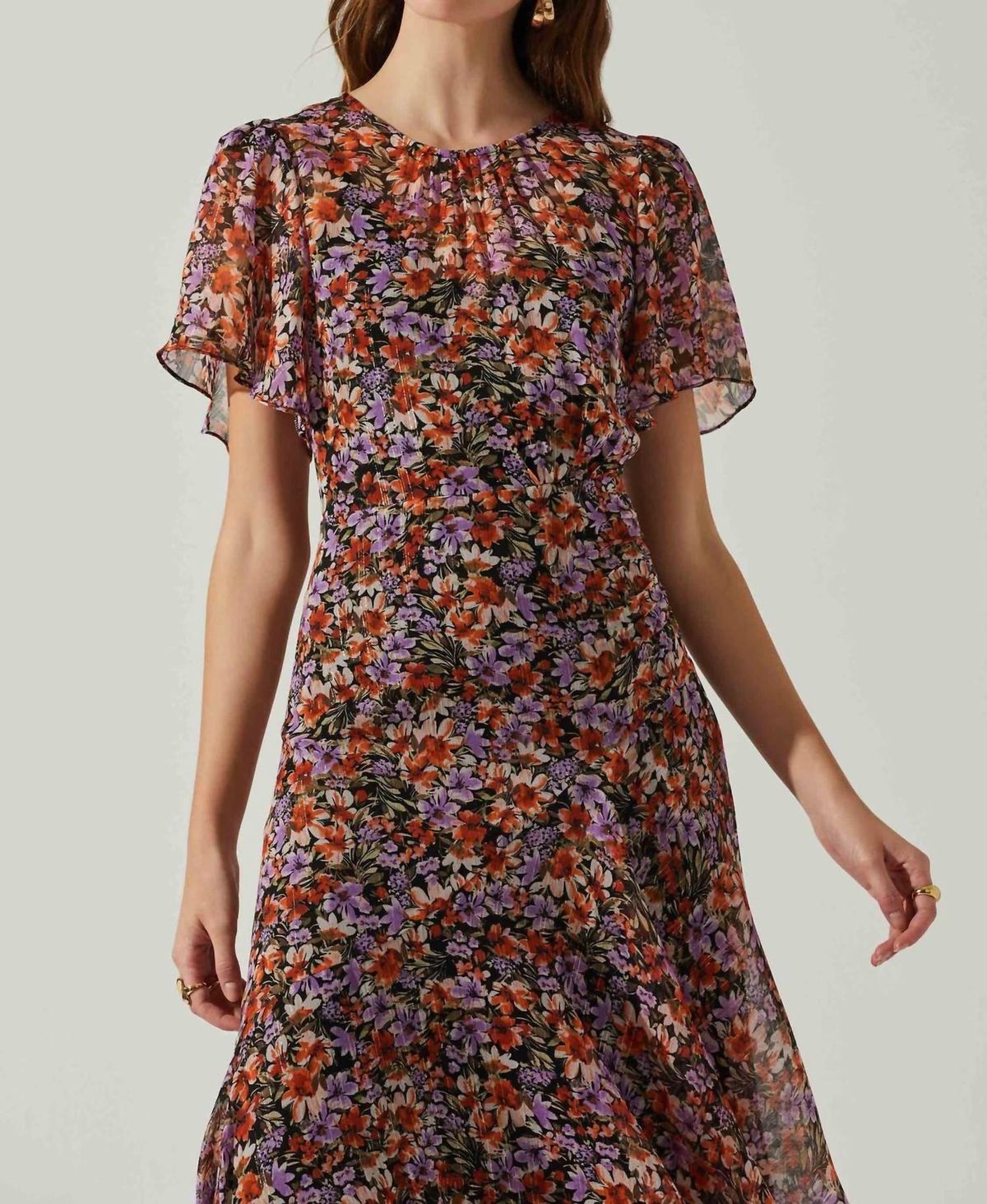 Style 1-3555344261-892 ASTR Size M Floral Orange Cocktail Dress on Queenly