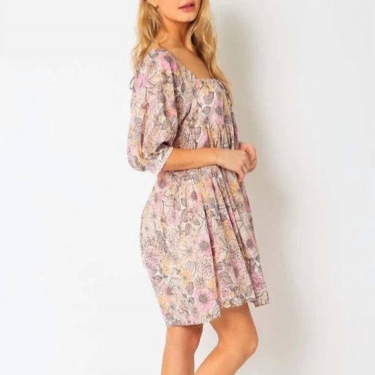 Style 1-3956513261-149 OLIVACEOUS Size L Floral Pink Cocktail Dress on Queenly