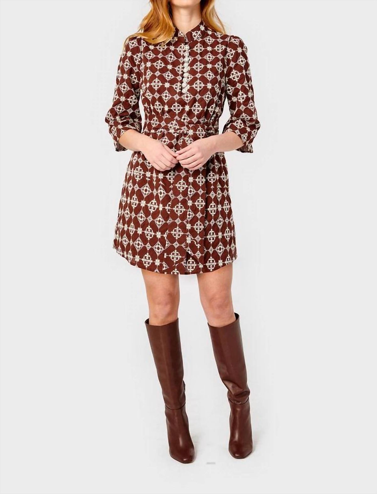 Style 1-396045605-70 Cartolina Nantucket Size XS Brown Cocktail Dress on Queenly