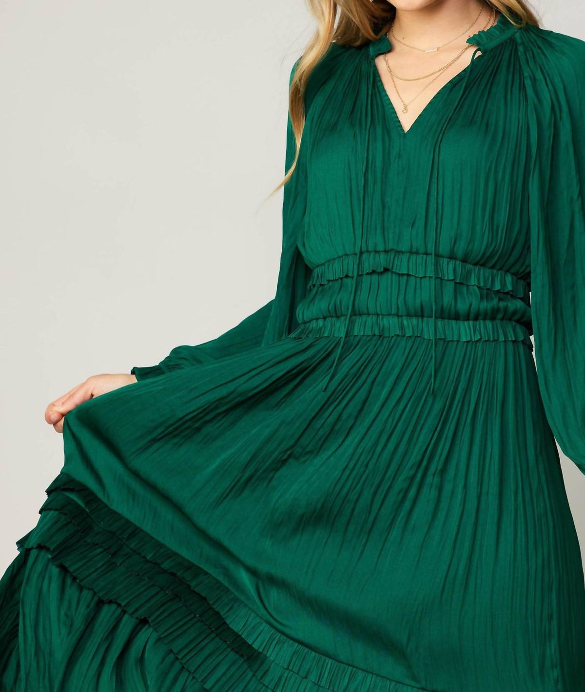 Style 1-551391052-149 current air Size L Long Sleeve Emerald Green Cocktail Dress on Queenly