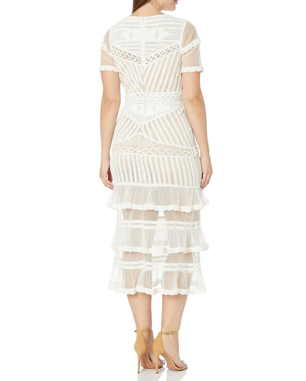 Style 1-563731631-1901 Nicole Miller Size 6 Sheer White Cocktail Dress on Queenly