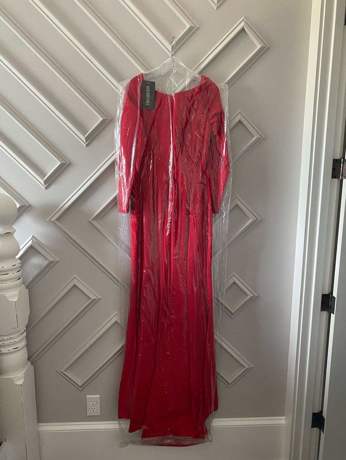 Sherri Hill Size 10 Prom Long Sleeve Red Mermaid Dress on Queenly