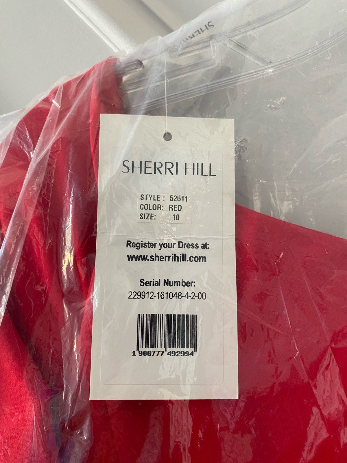 Sherri Hill Size 10 Prom Long Sleeve Red Mermaid Dress on Queenly