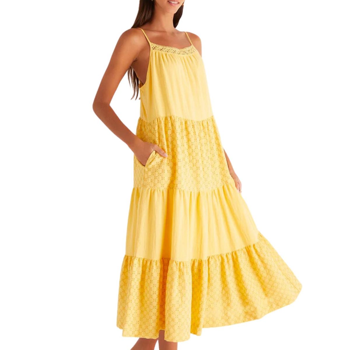 Style 1-1080596765-149 Z Supply Size L Yellow Floor Length Maxi on Queenly