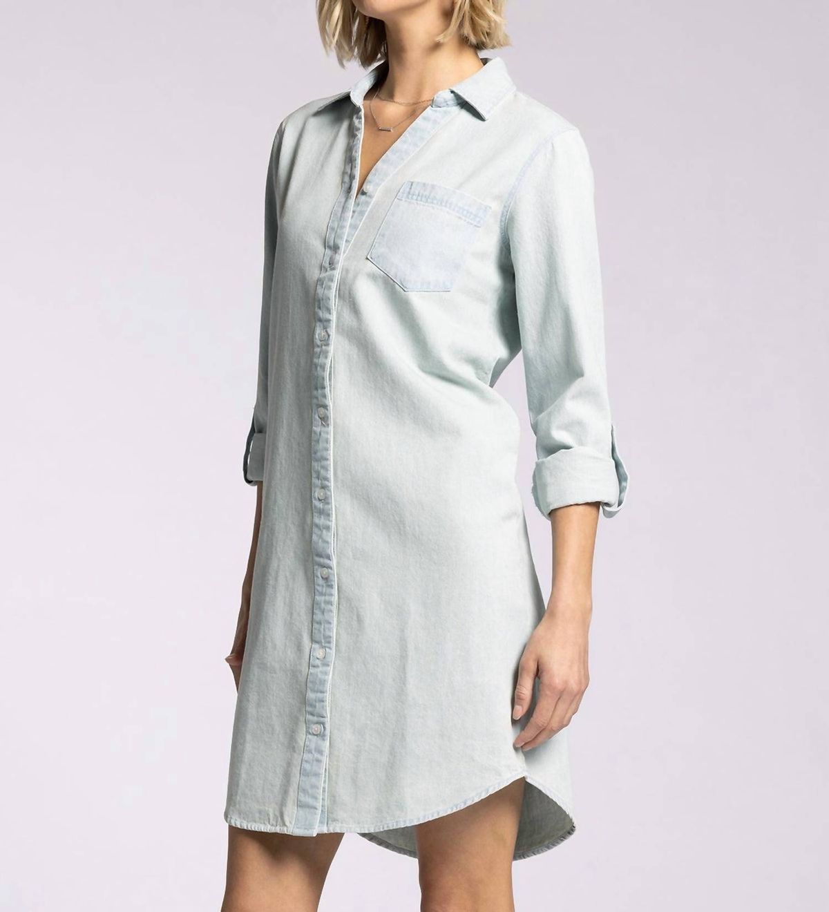 Style 1-1125502295-74 Thread & Supply Size S Long Sleeve Light Blue Cocktail Dress on Queenly
