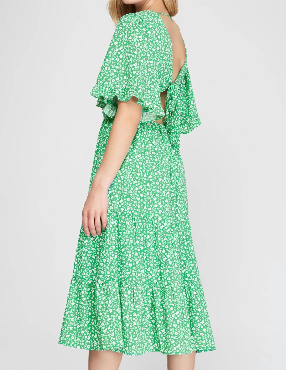 Style 1-198005995-149 SHE + SKY Size L Floral Green Cocktail Dress on Queenly