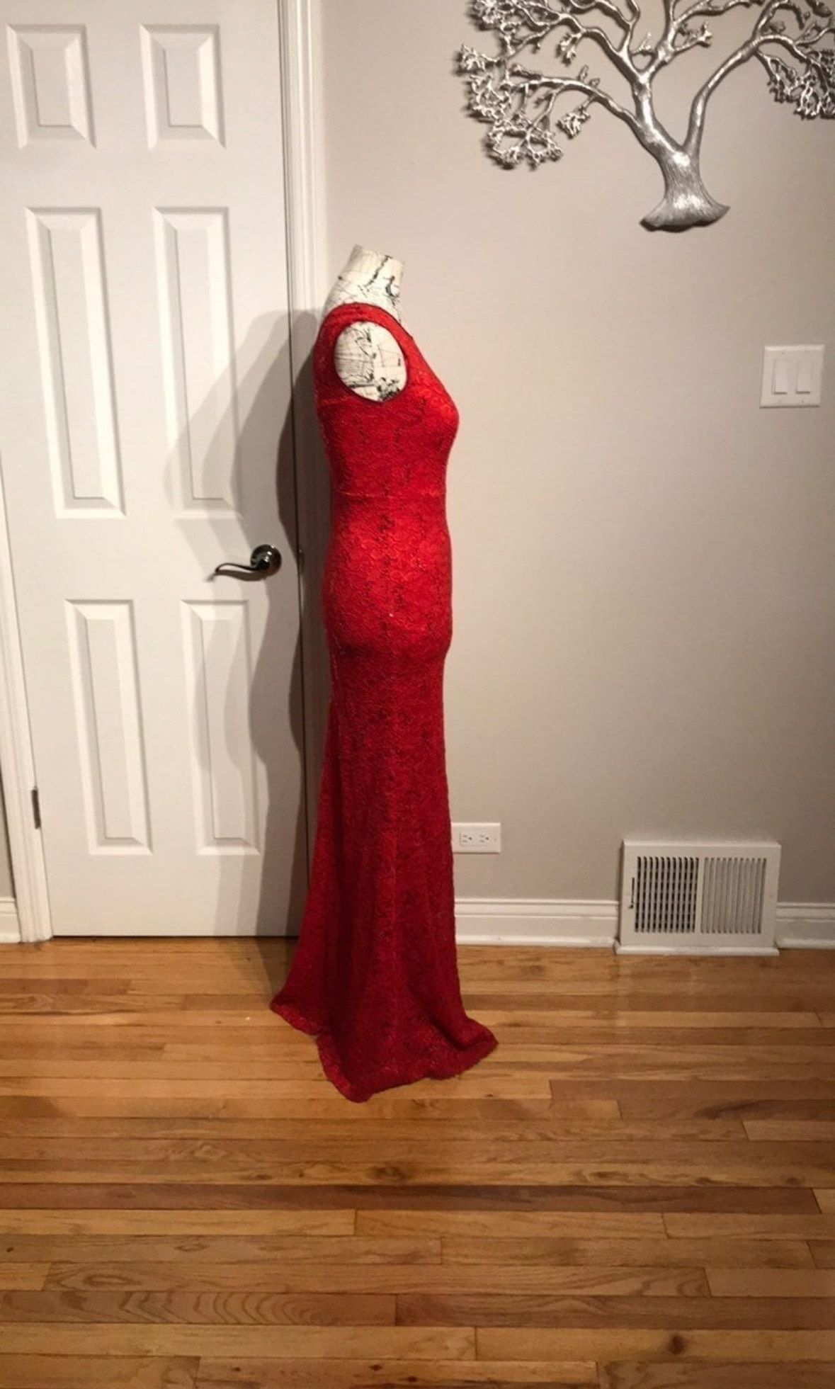 Leyva’s Size S Prom Lace Red Mermaid Dress on Queenly