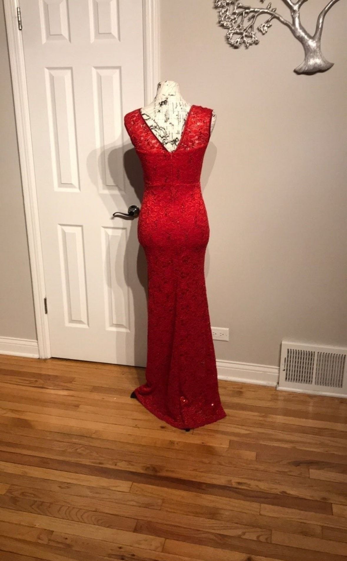 Leyva’s Size S Prom Lace Red Mermaid Dress on Queenly