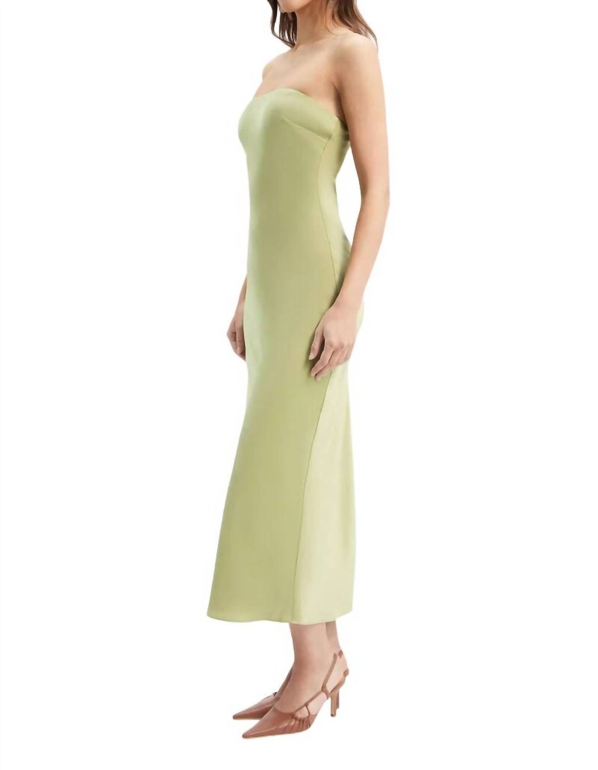 Style 1-2772377925-149 BARDOT Size L Strapless Green Cocktail Dress on Queenly