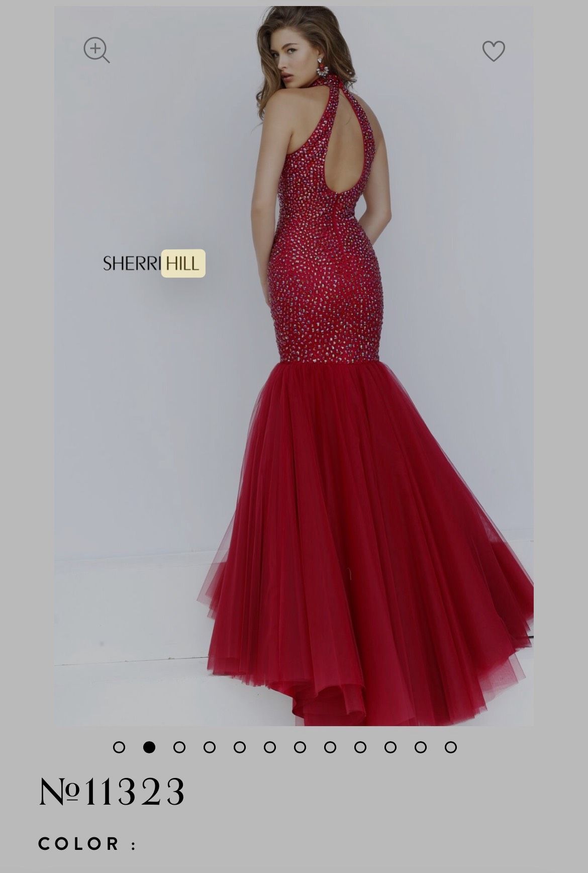 Style 11323 Sherri Hill Size 6 Prom High Neck Sequined Red Mermaid Dress on Queenly